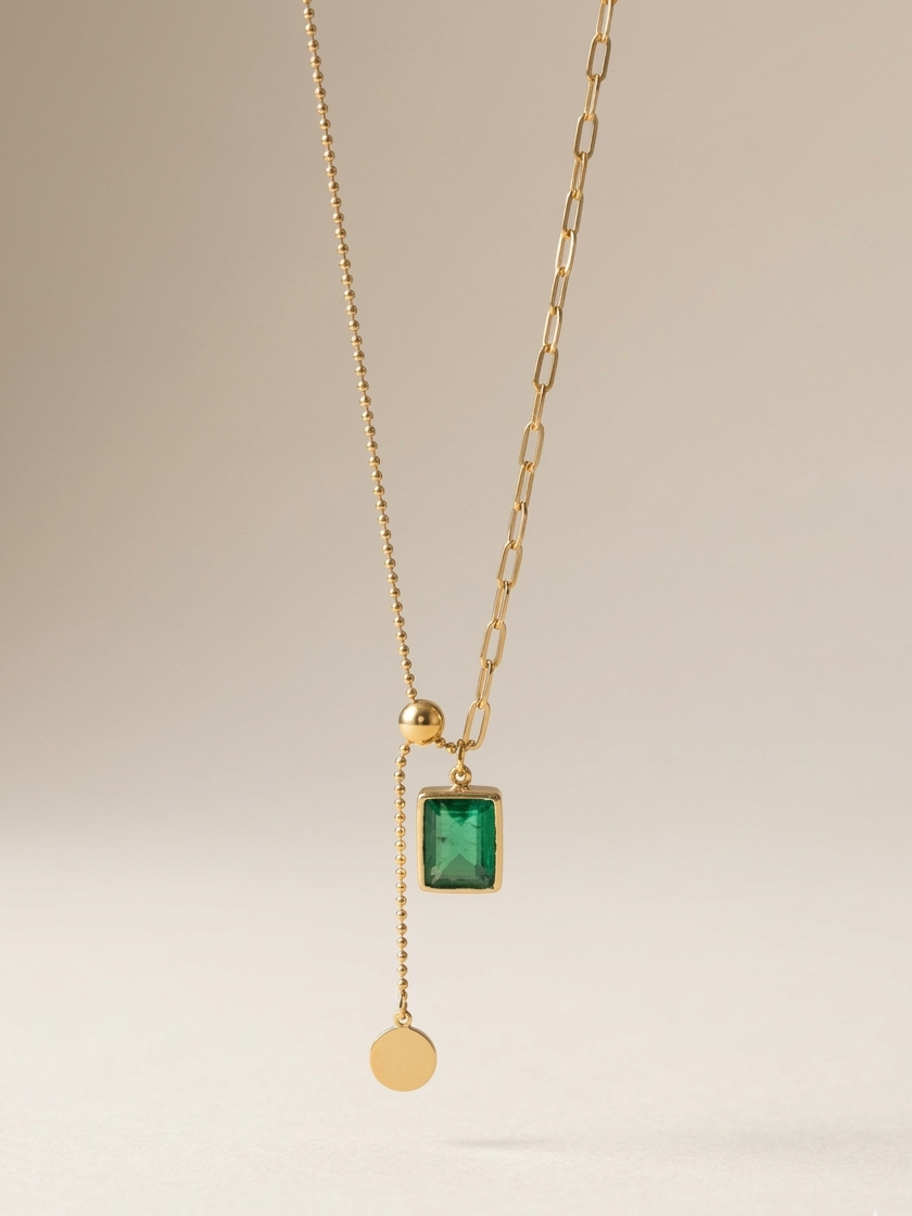 Emerald Lariat Necklace